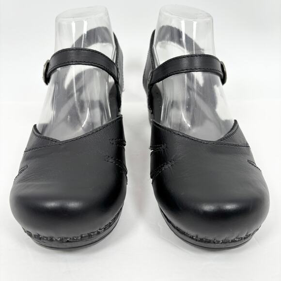 Sanita Margrethe Mary Jane Clogs Shoes Sandals 38 / 6.5 - 7 Leather Buckle Strap - Picture 3 of 12